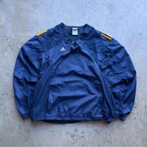 Vintage Y2K Adidas Navy Yellow Pullover Windbreaker